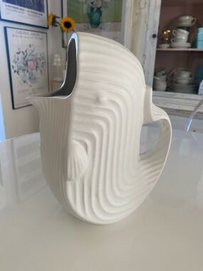 Jonathan Adler White Whale Sculptural Ceramic Pitcher / Vase